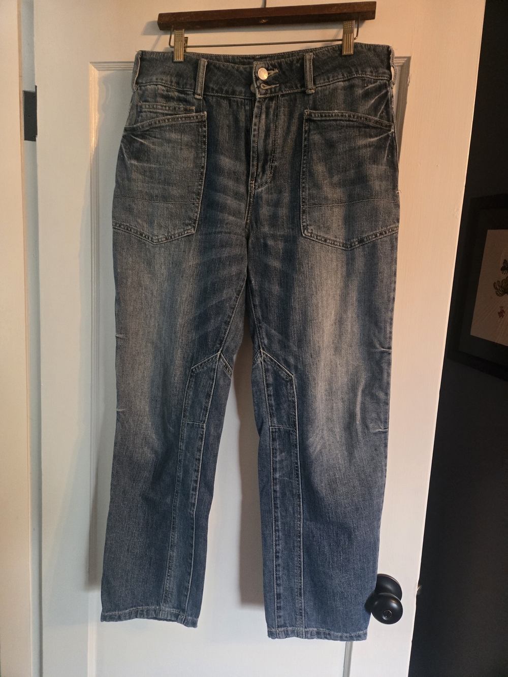 Pilcro Woman's's Faded Midrise Carpenter Indigo Jeans Size 28